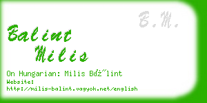 balint milis business card